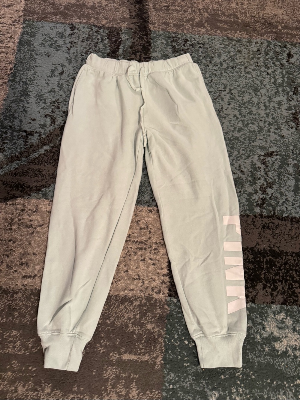 Victoria's Secret Mint Green Jogger Sweatpants with Pink Logo Sz s